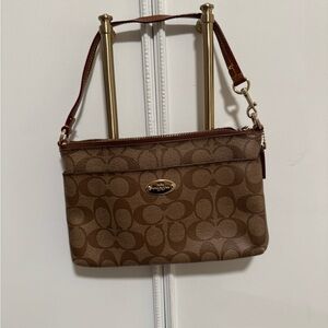 Coach Tan Signature wristlet/shoulder bag